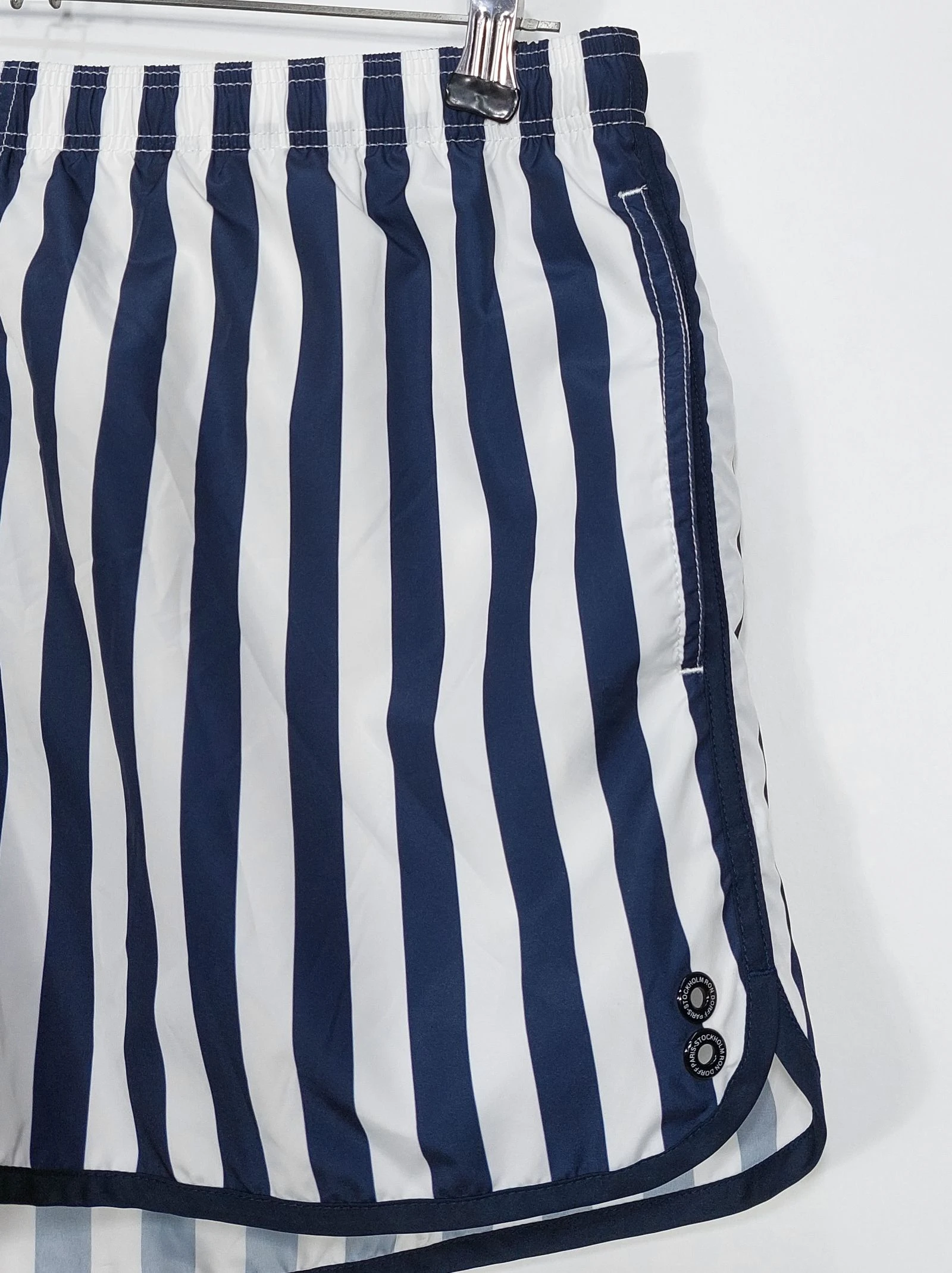Ron Dorff vertical stripes swim shorts - white / navy L – photo 8